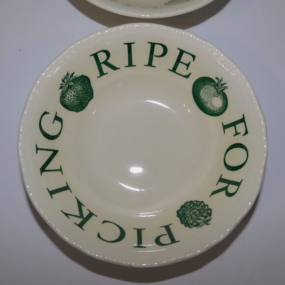 VTG Wood & Sons The Kitchen Garden Green Ripe For Picking Fruit Bowl 6.5" - Picture 2 of 4